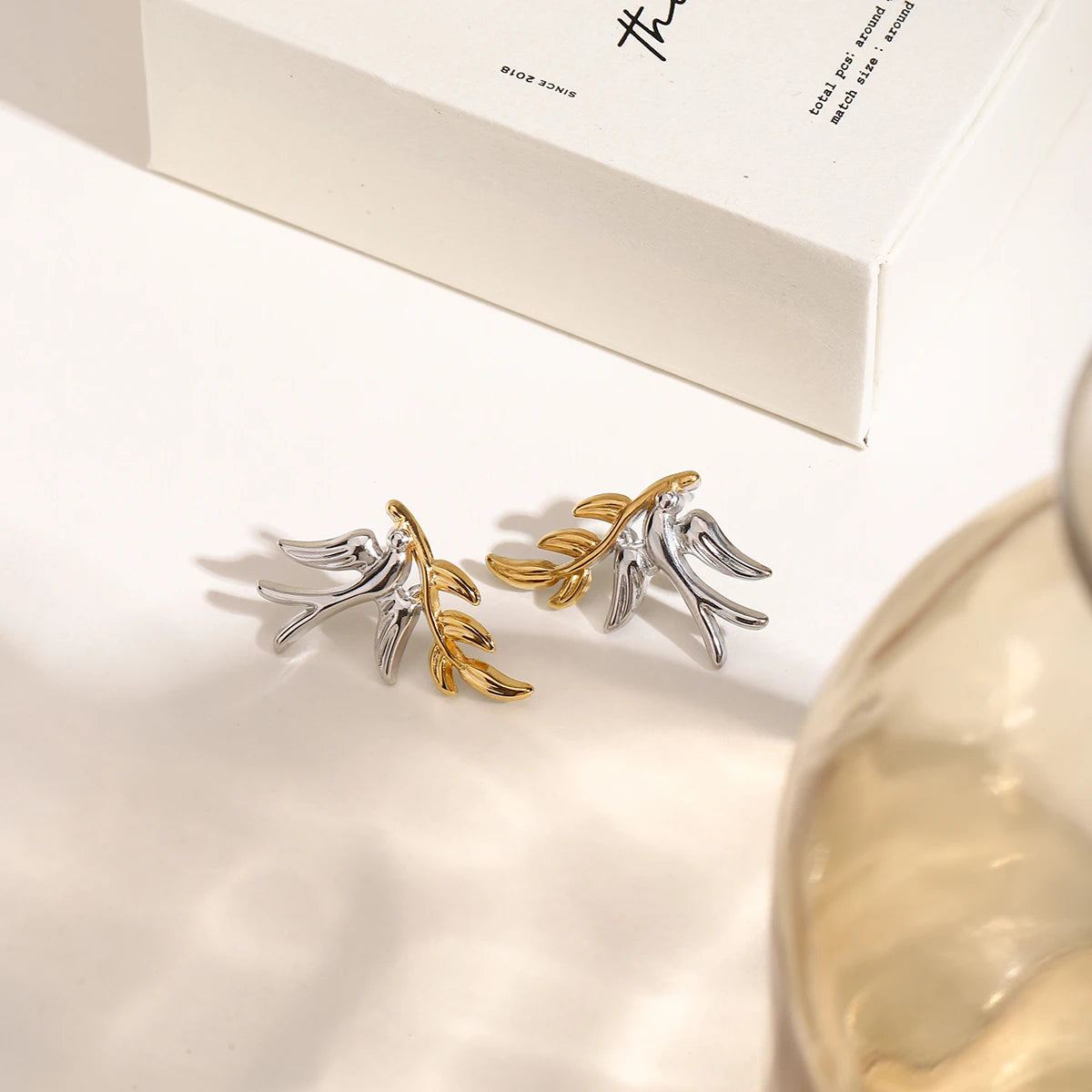 Gold/Silver Dove Leaf Earrings