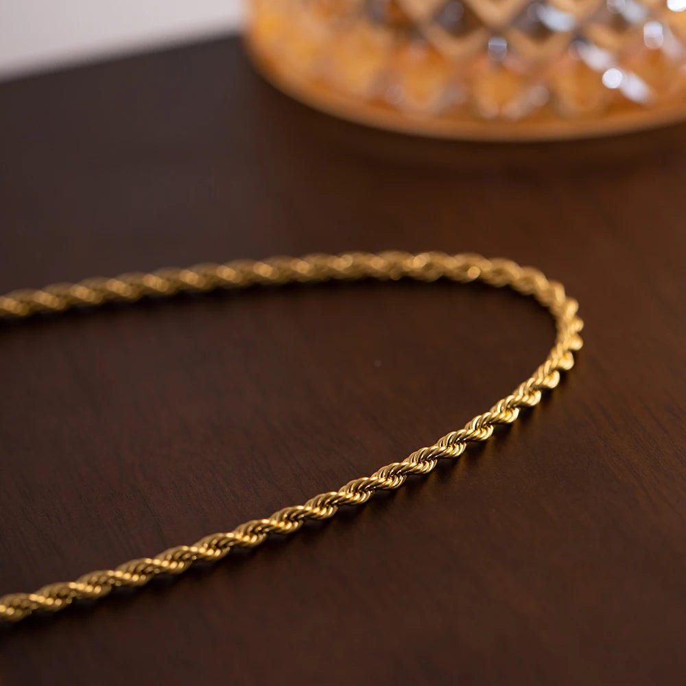 Gold Twist Chain Necklace
