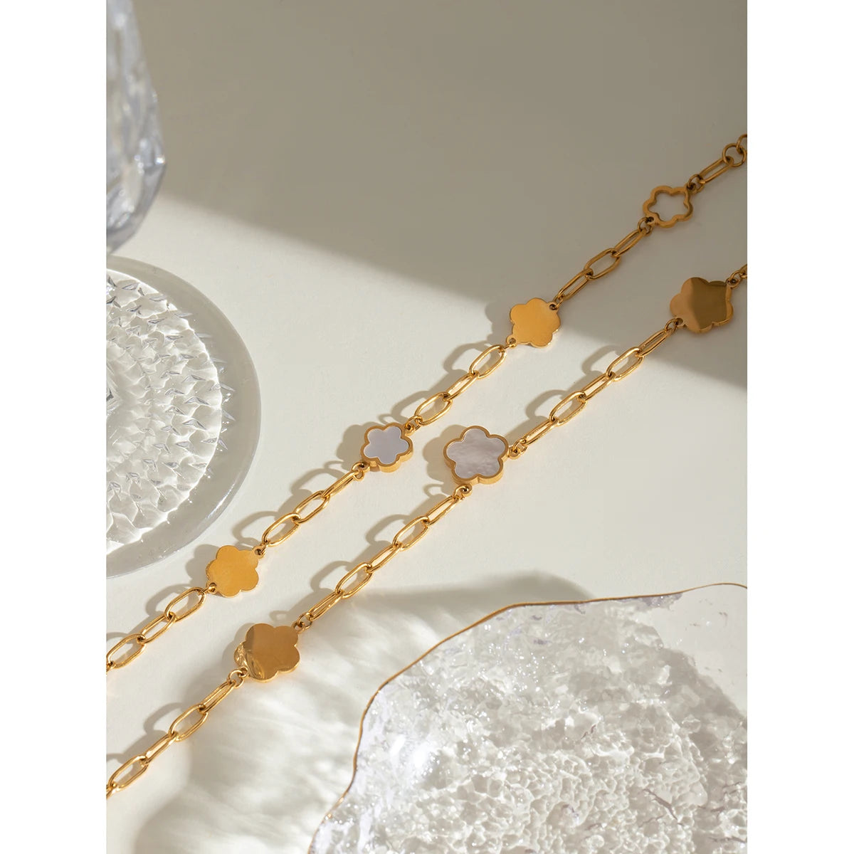 Flower Petal Necklace/Bracelet Set