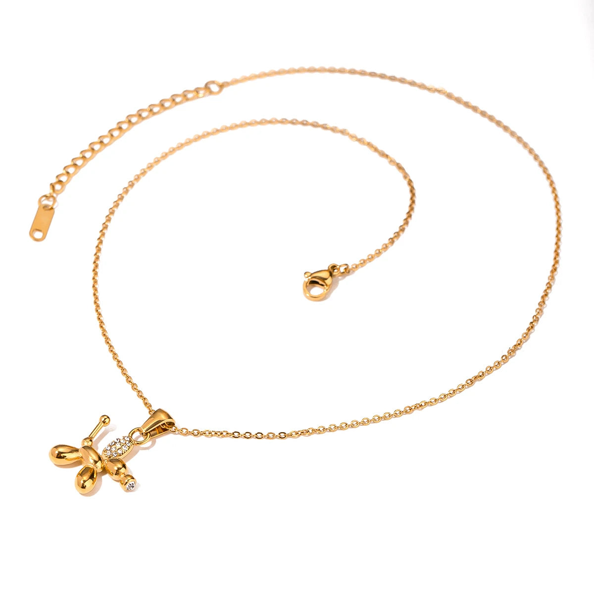 Puffed Dog Pendant Necklace