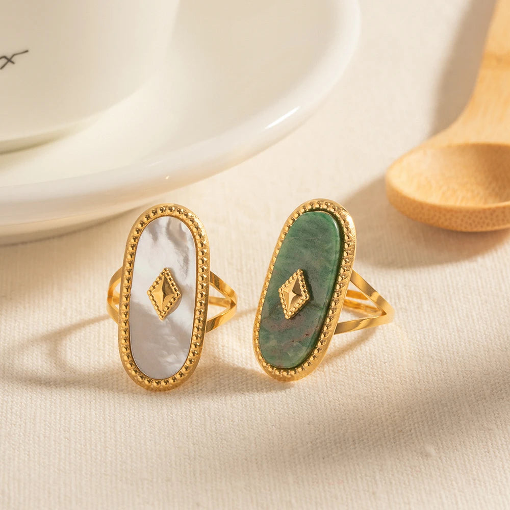 Vintage Oval Open Stone Ring