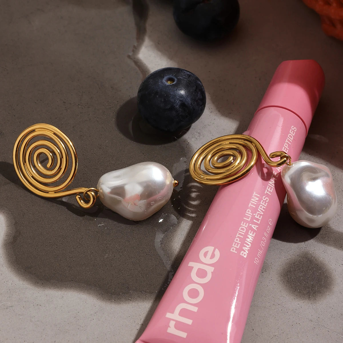 Imitation Pearl Pendant Earrings