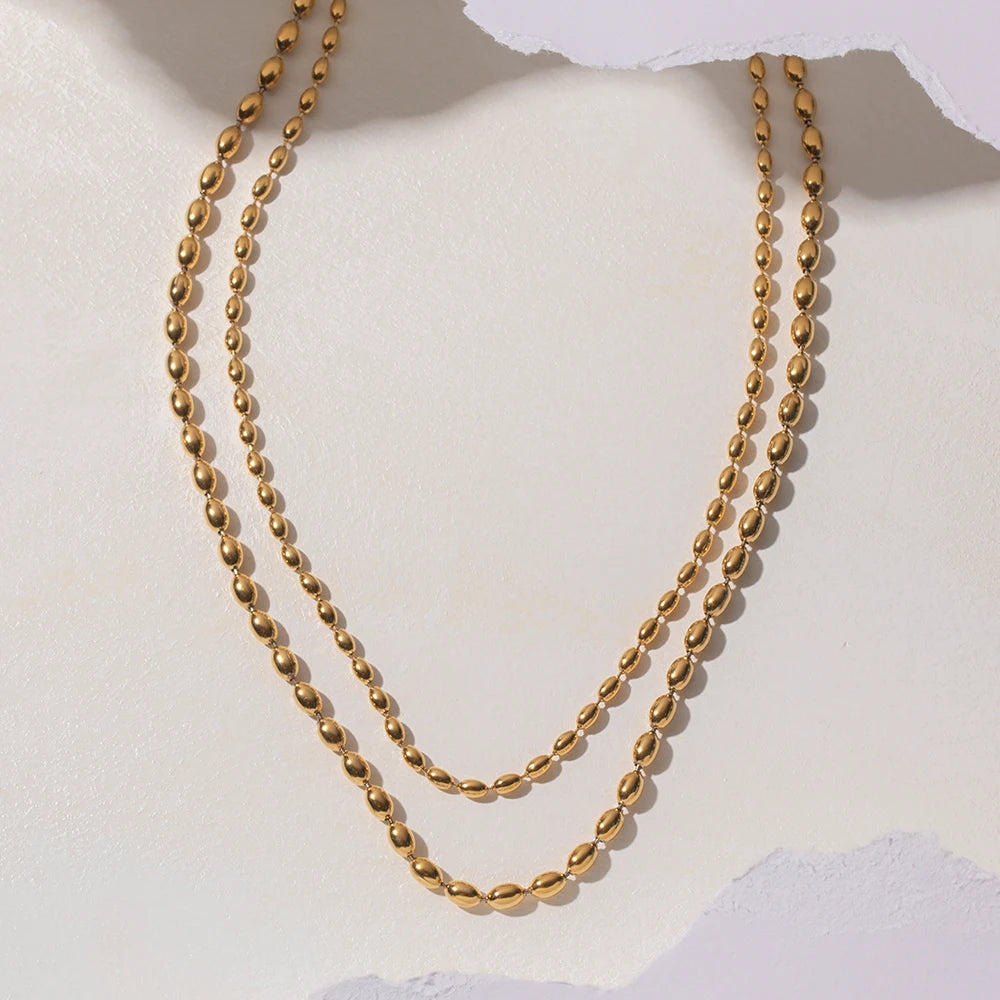 Gold Millet Bead Necklace