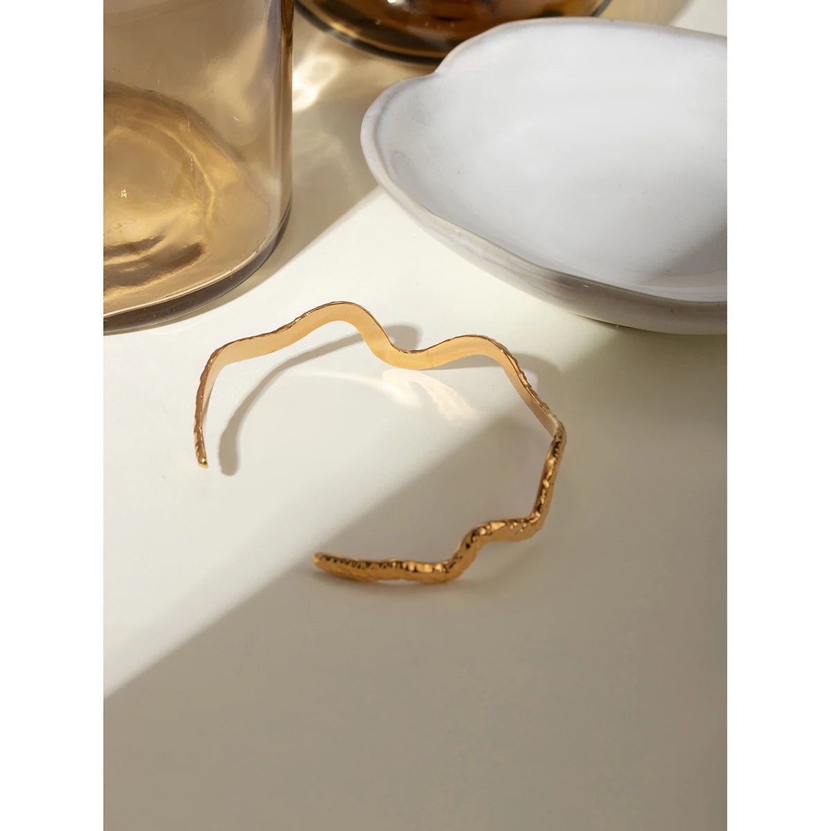 Wavy Hammer Grain Bracelet
