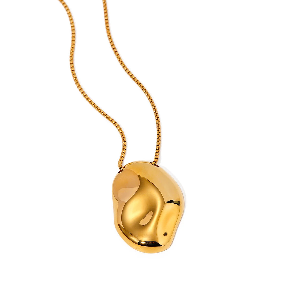 Irregular Concave Pendant Necklace