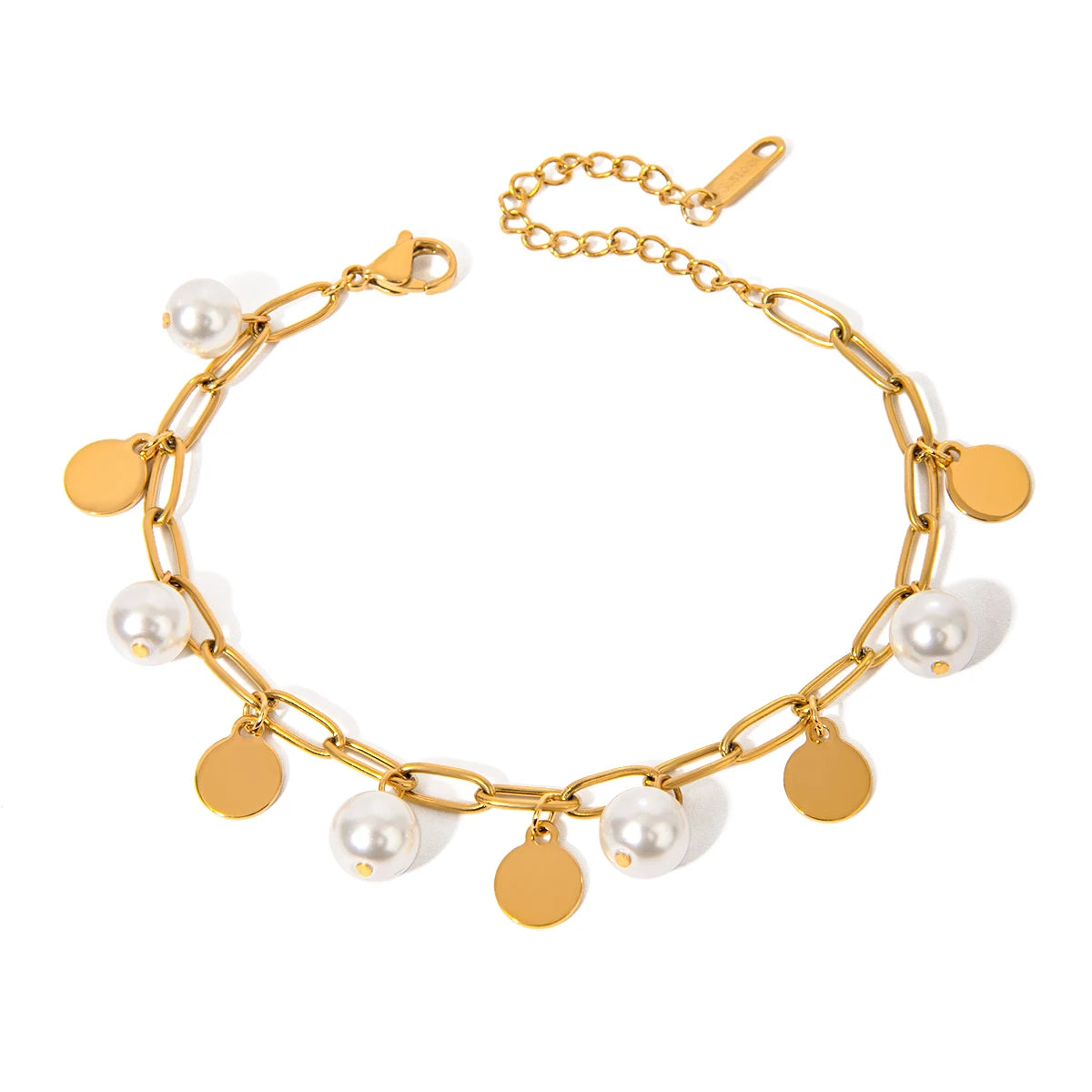 Glass Pearl Charm Bracelet