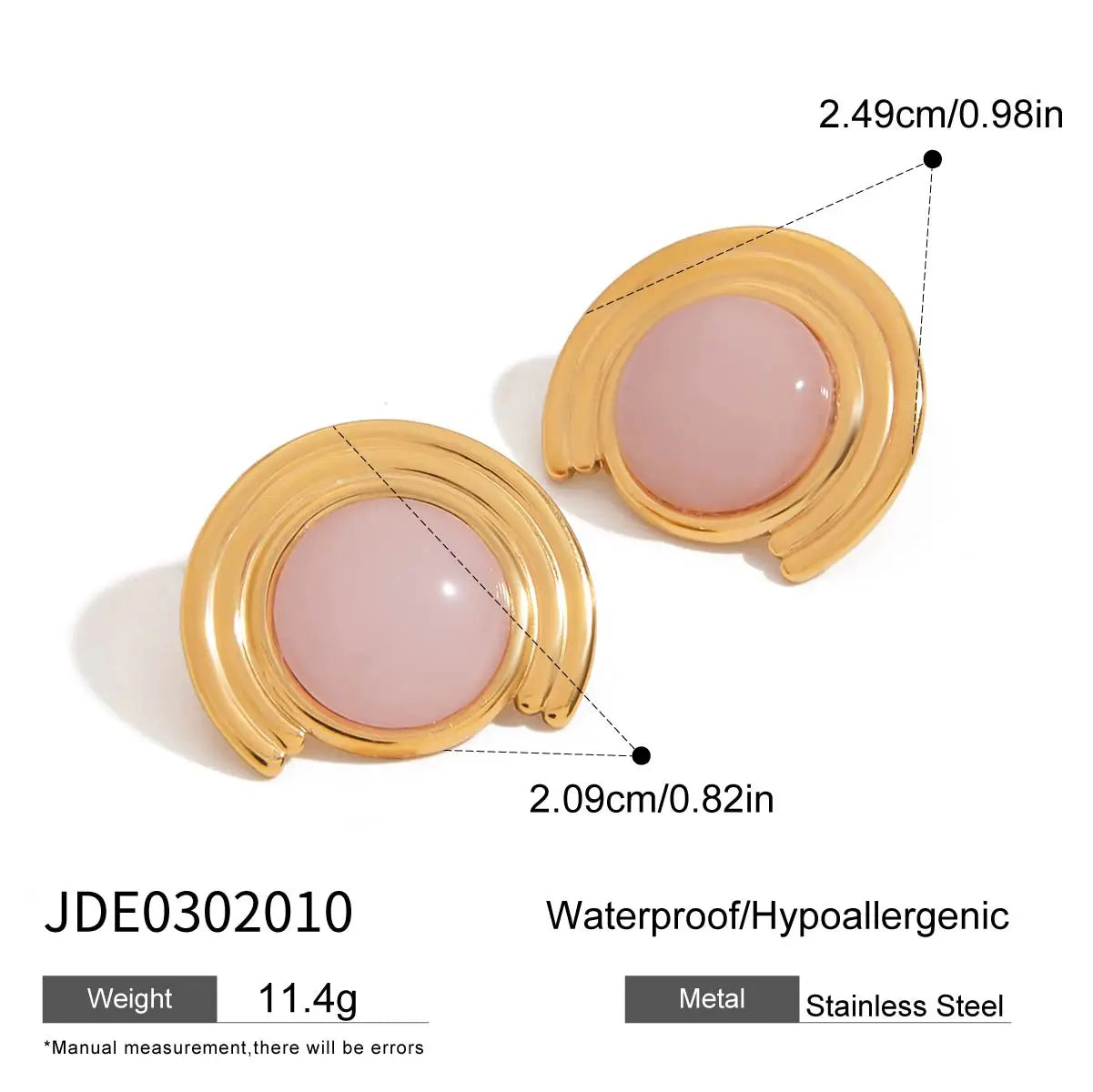 Pink Natural Stone Earings