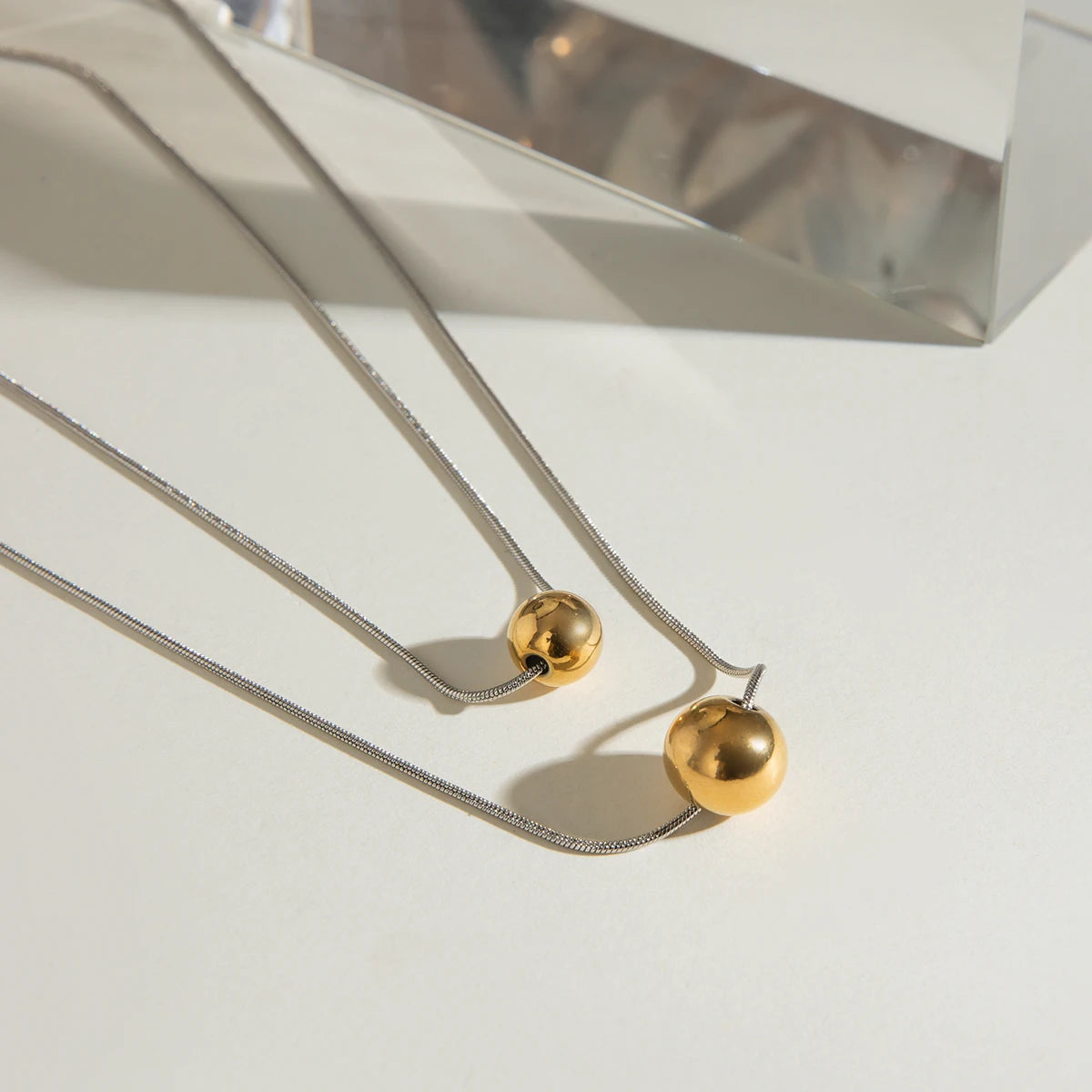 Round Bead Snake Chain Necklace