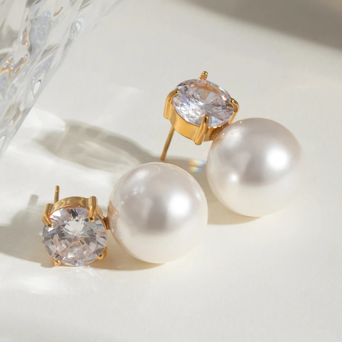 Signature Pearl And Zircon Earrings
