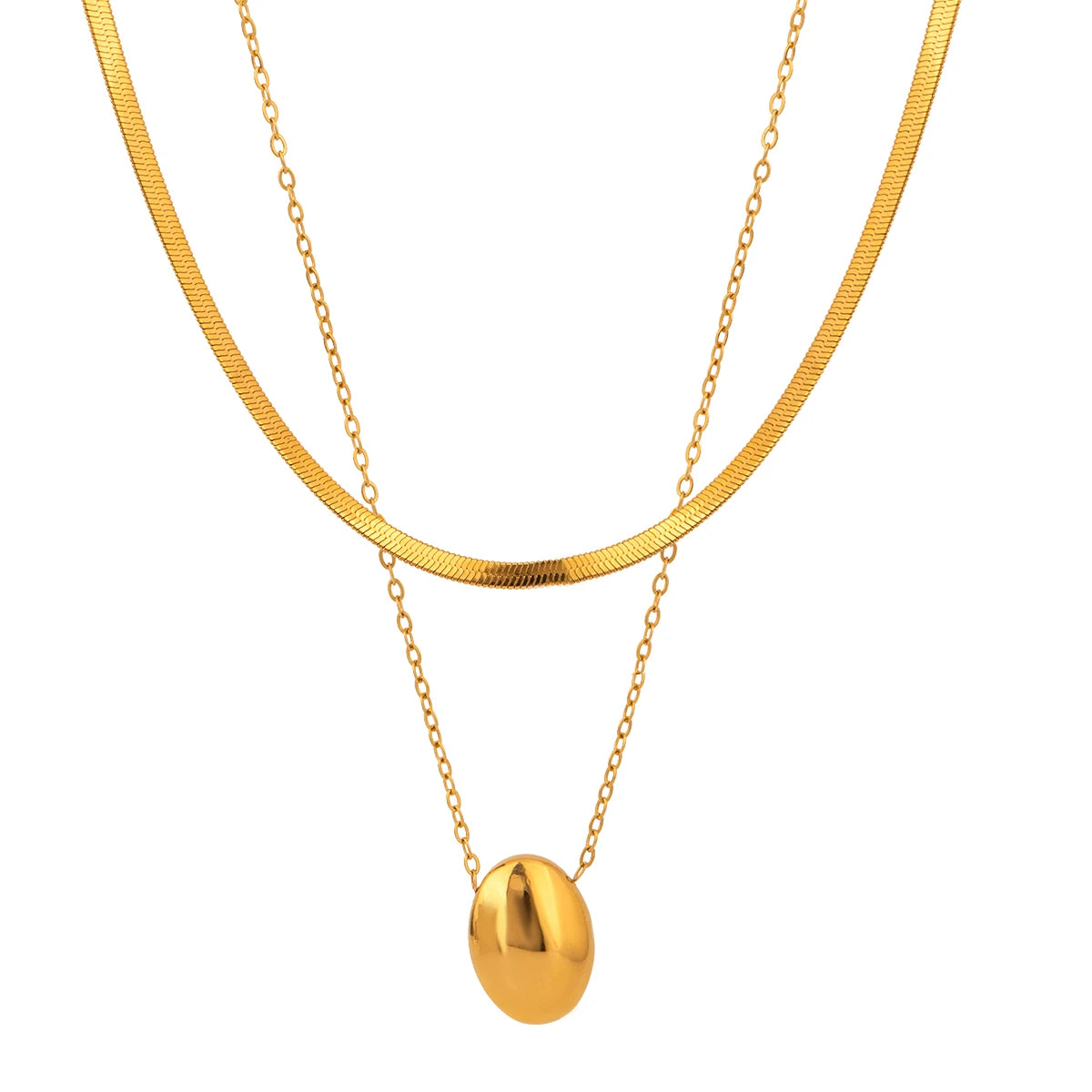Gold Double-layer Pendant Necklace