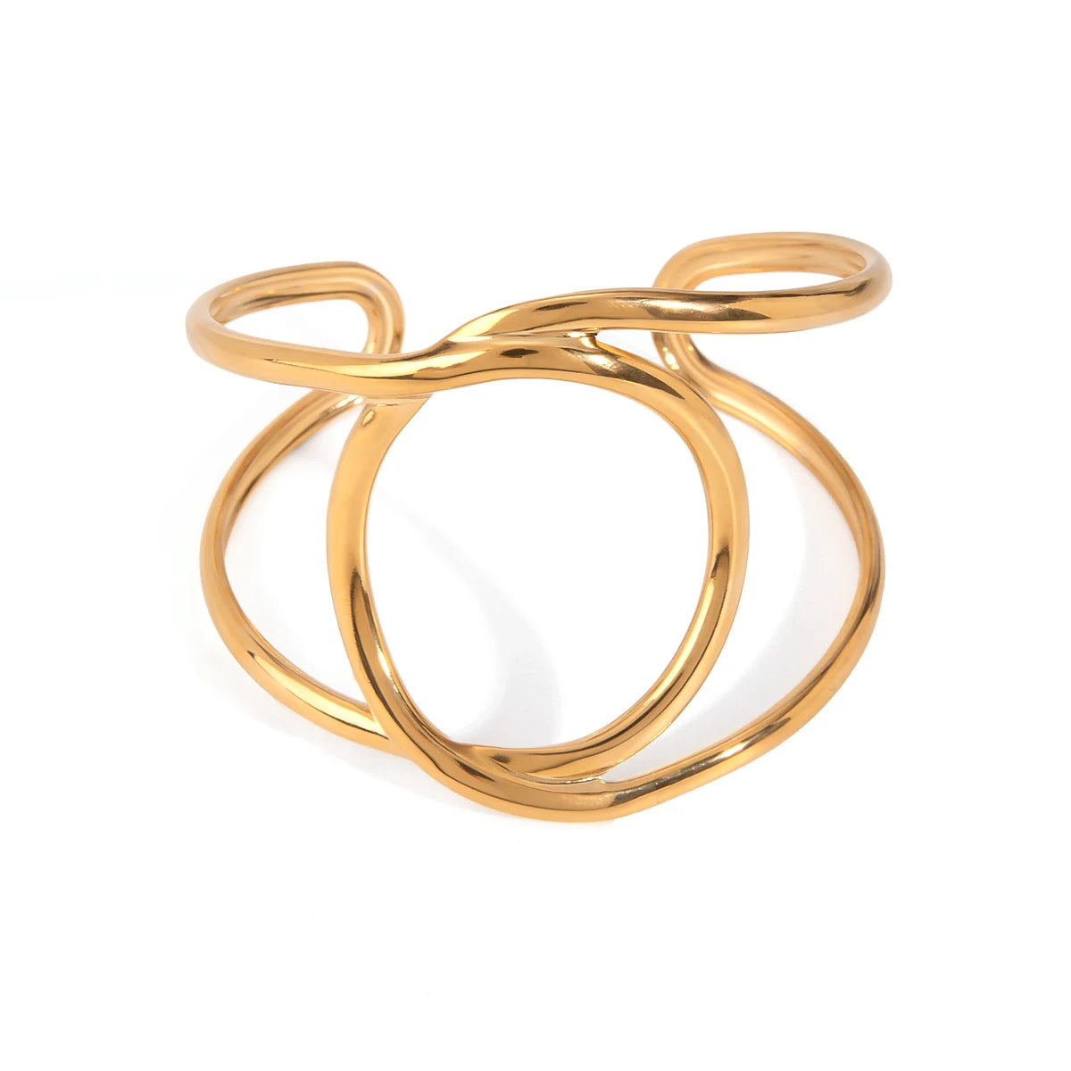 Gold Smooth Wrapped Bangle Bracelet