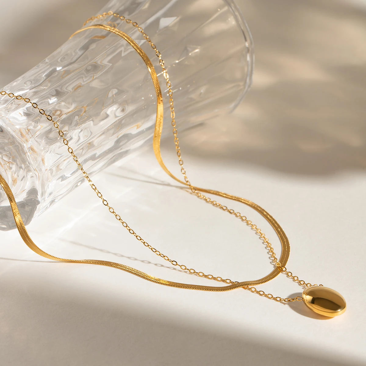 Gold Double-layer Pendant Necklace