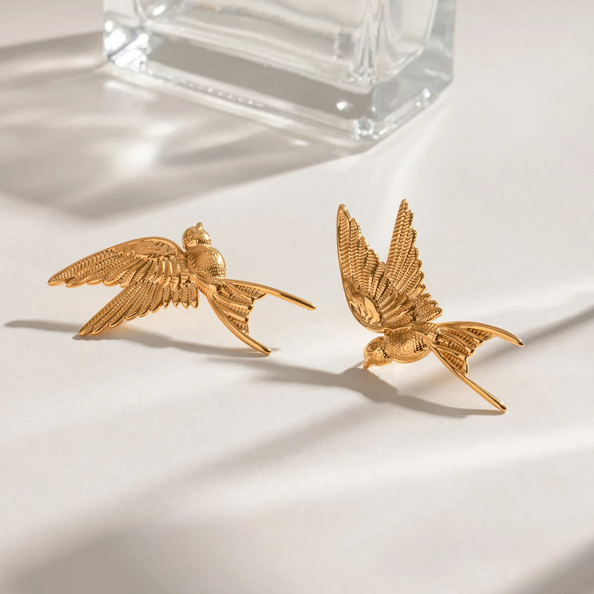 Gold Dove Shaped Earrings