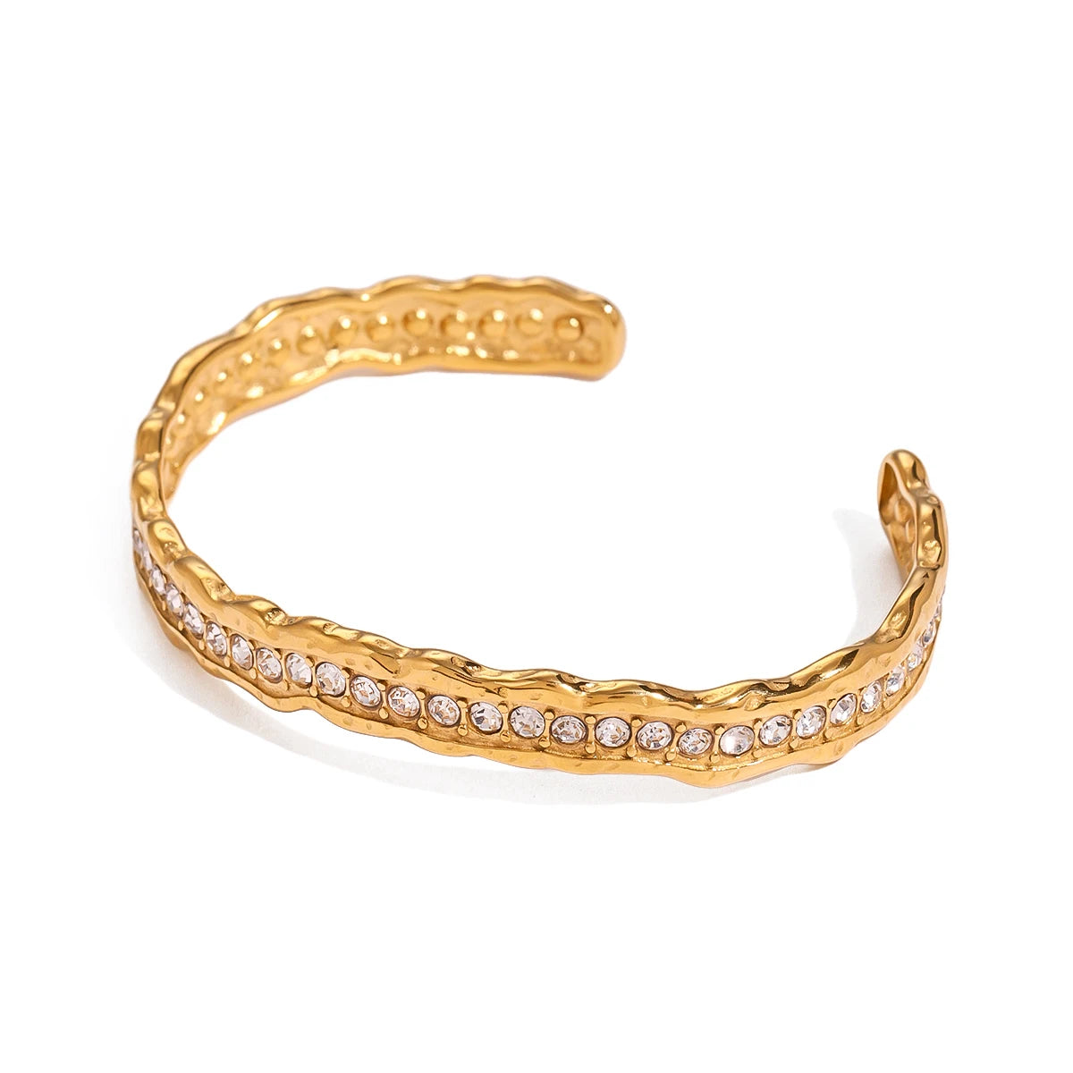 White Rhinestone Wave Bracelet