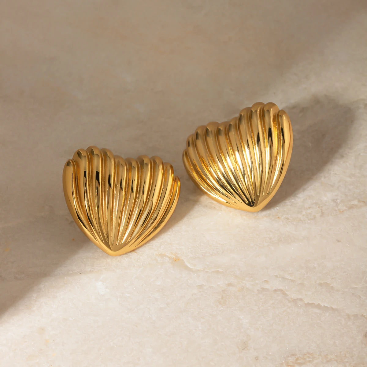 Striped Love Heart Earrings