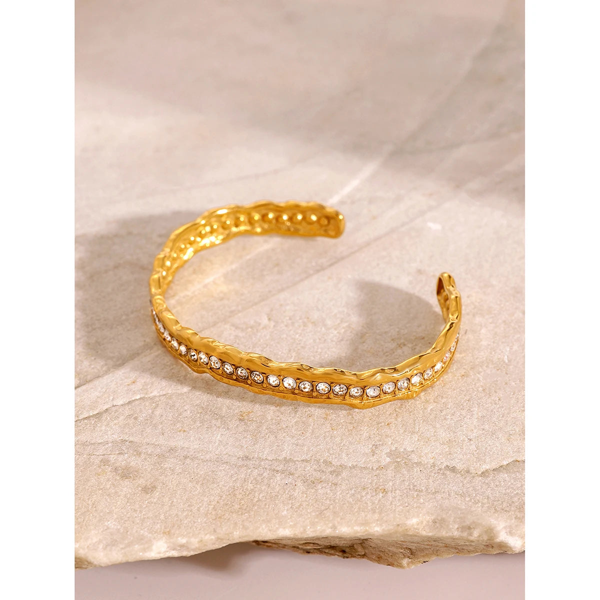 White Rhinestone Wave Bracelet