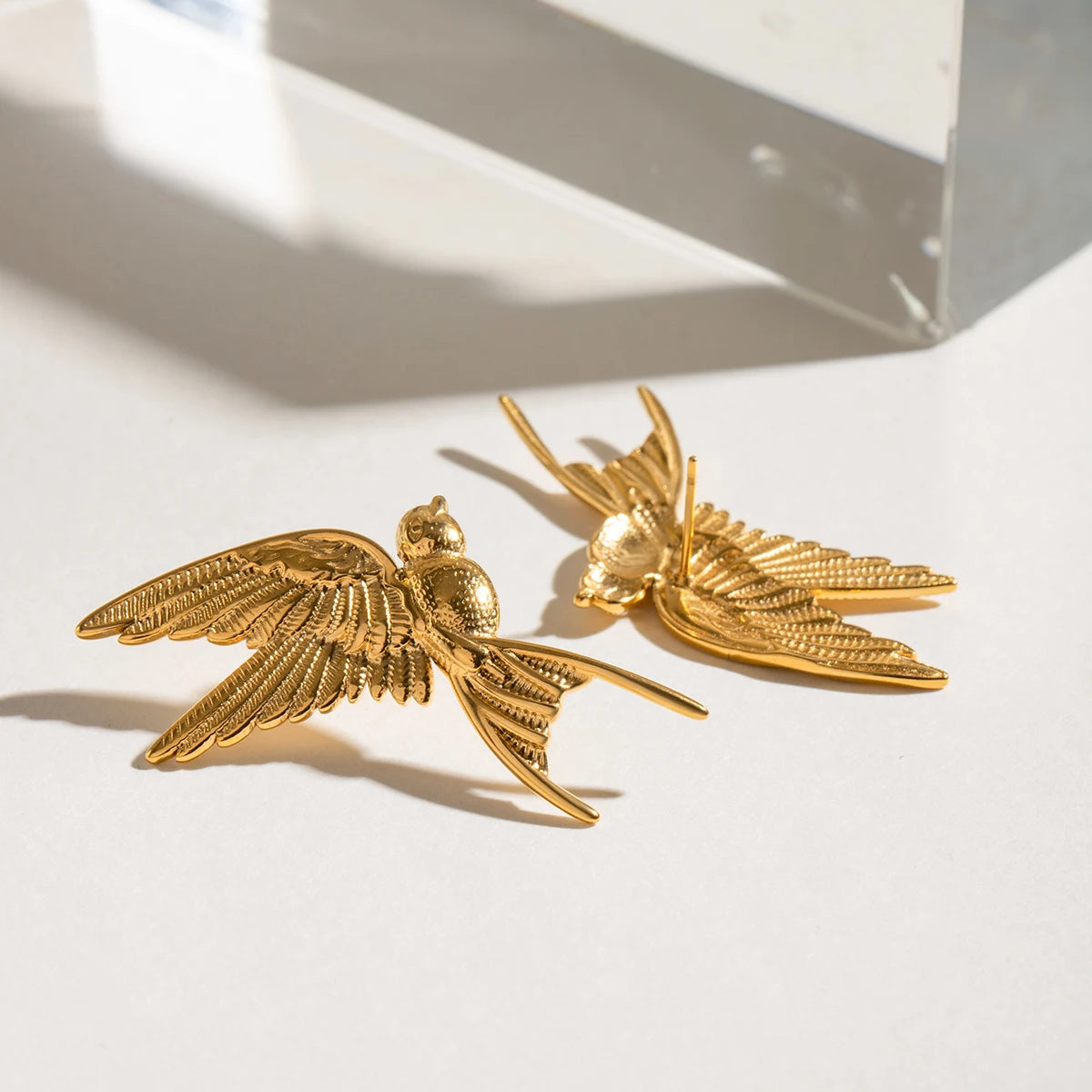 Gold Dove Shaped Earrings