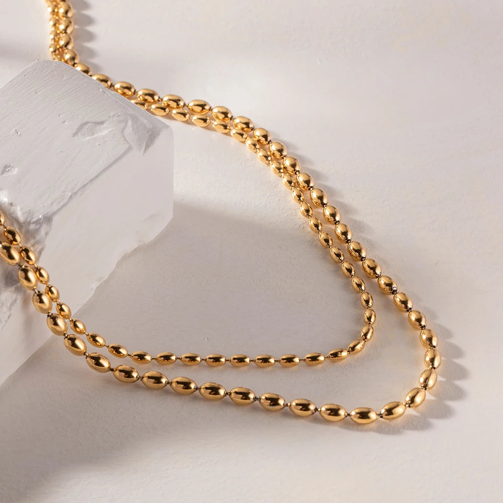 Gold Millet Bead Necklace