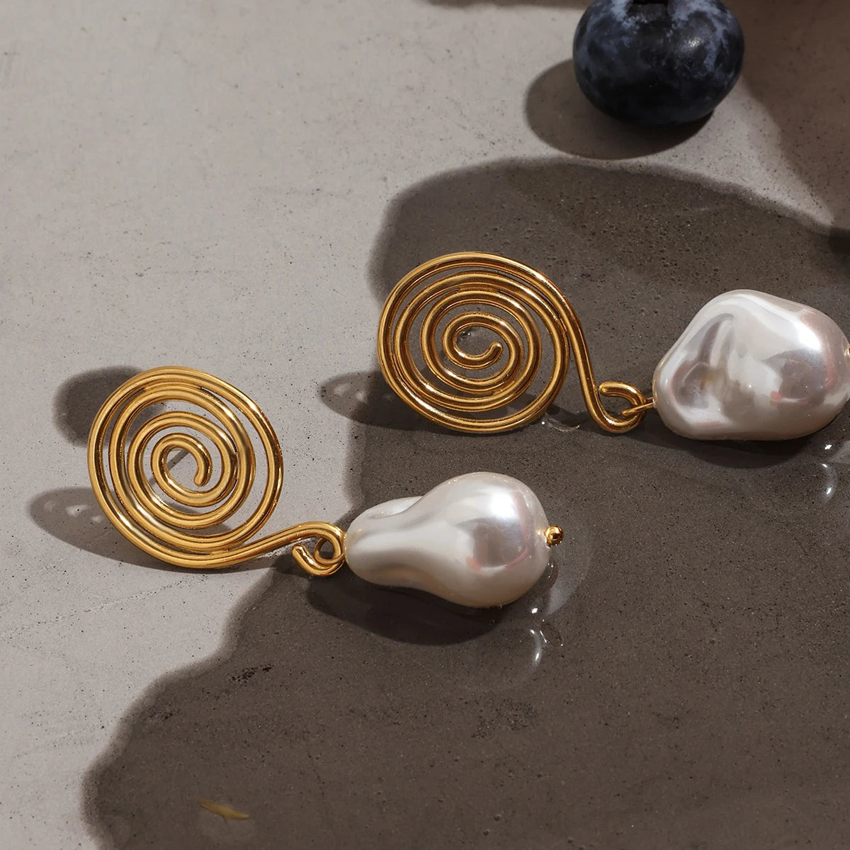 Imitation Pearl Pendant Earrings