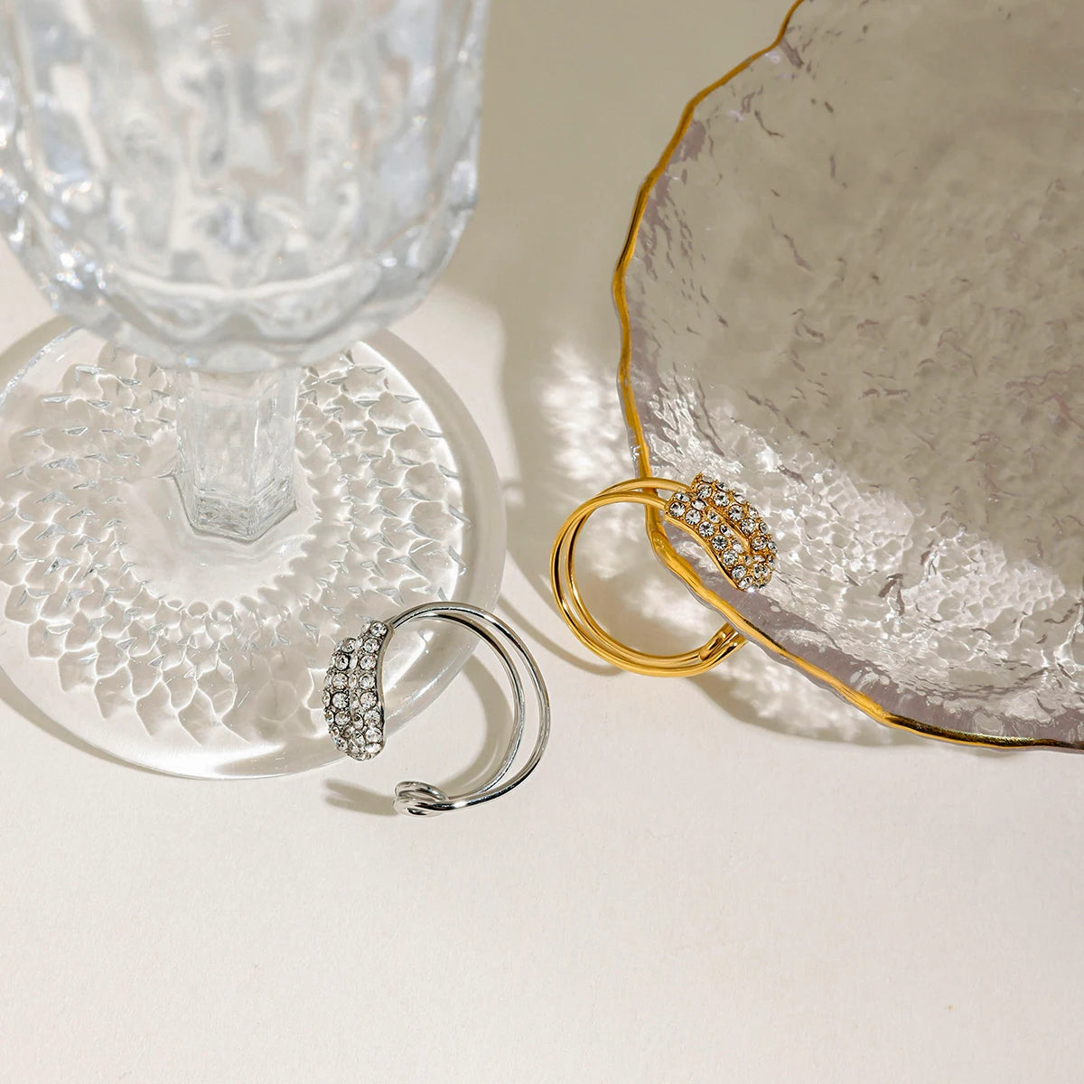 Rhinestone Paper Clip Ring