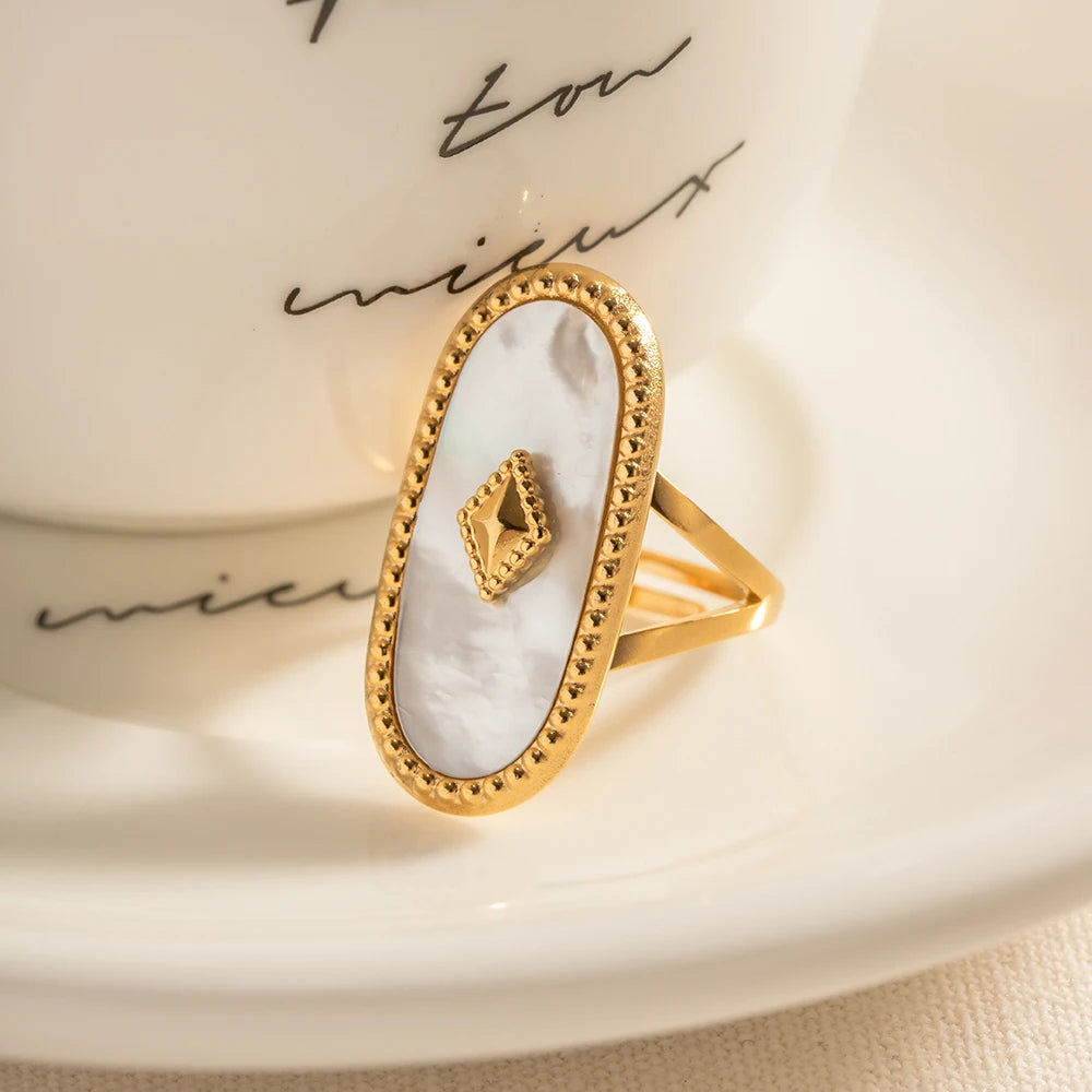 Vintage Oval Open Stone Ring