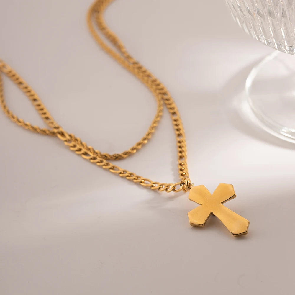Gold Plated Crucifix Necklace