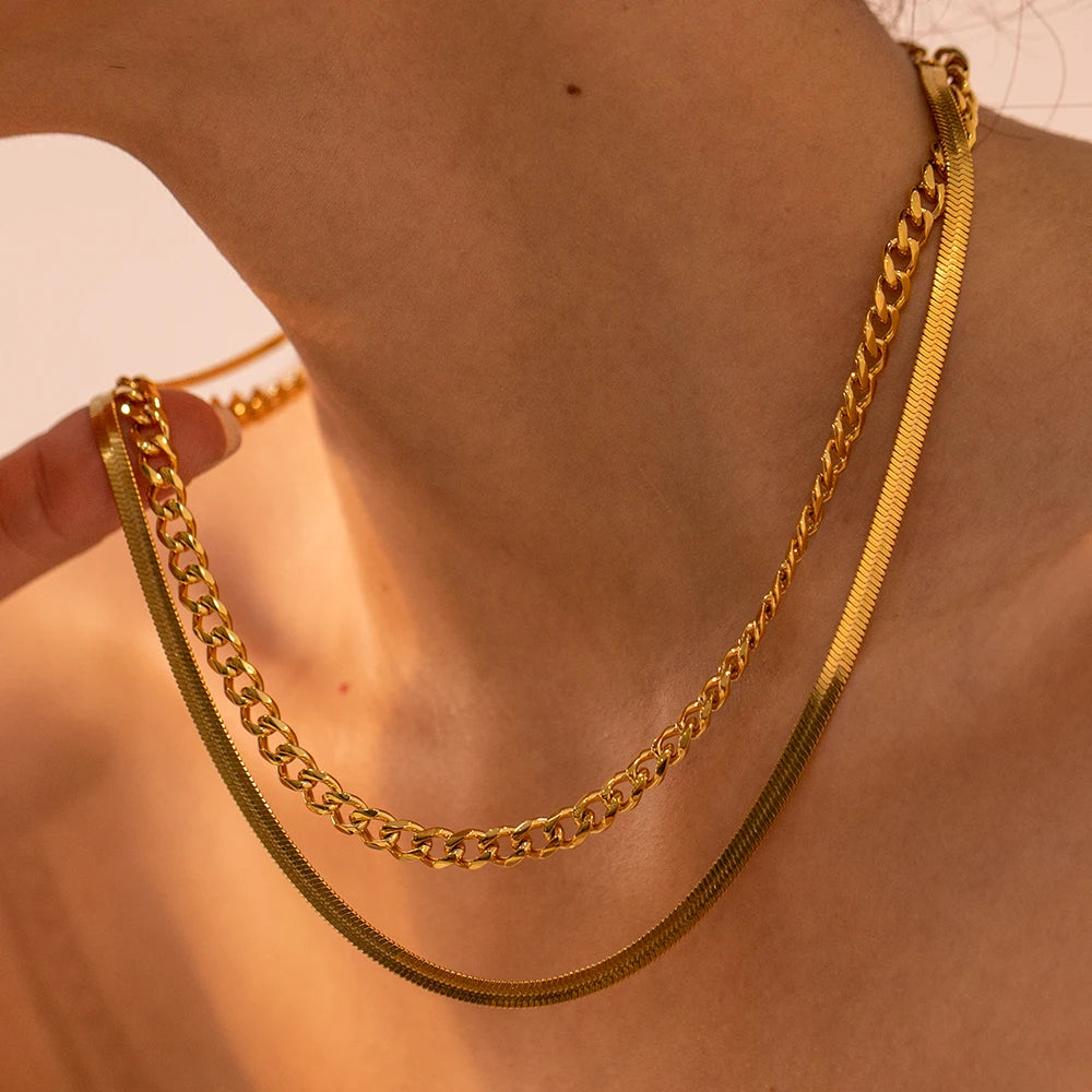 Double Layered Cuban Necklace