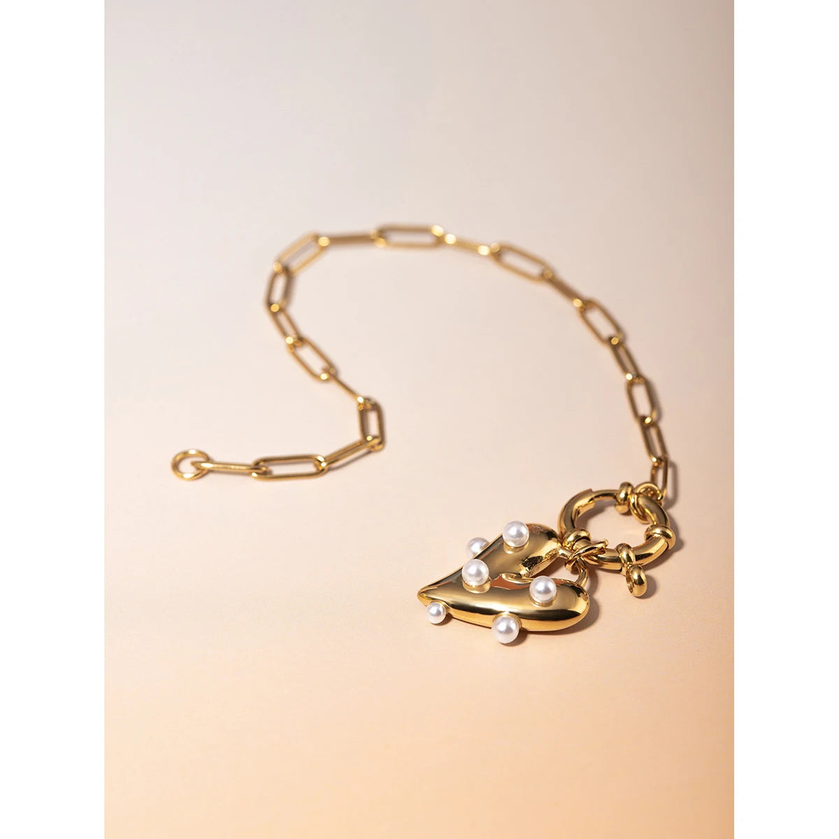 Love Heart Pearl Pendant Bracelet