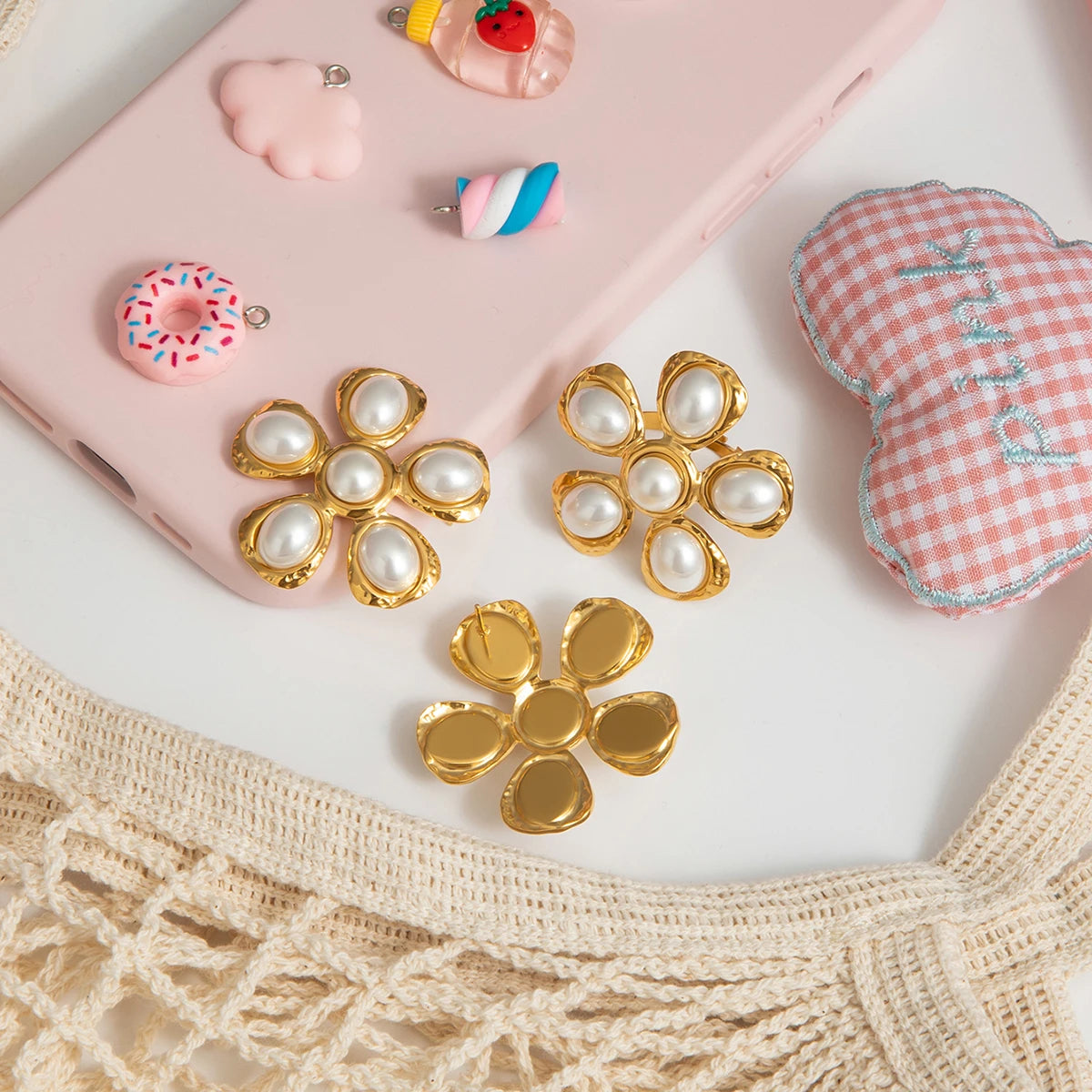 Imitation Pearl Flower Ring