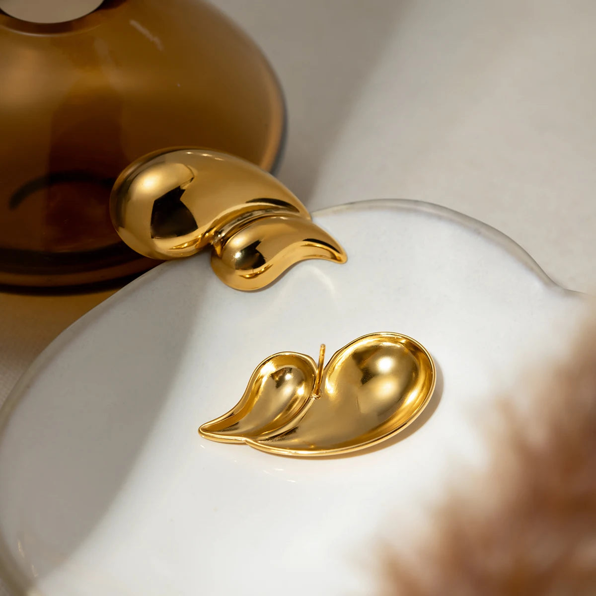 Gold Double Layer Earrings