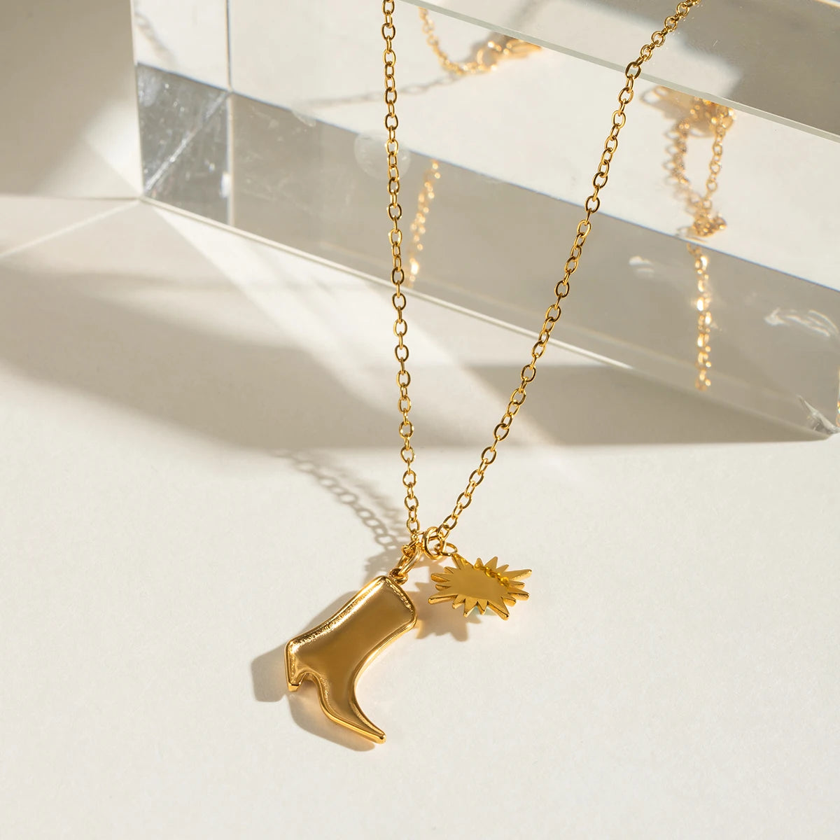 Cowboy Boot Pendant Necklace
