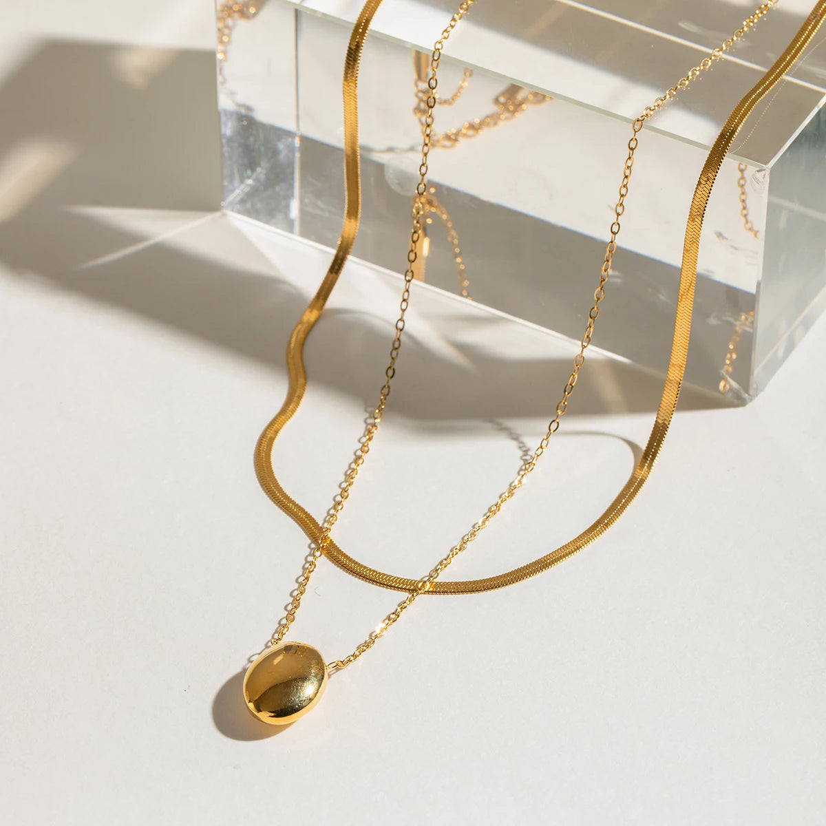 Gold Double-layer Pendant Necklace