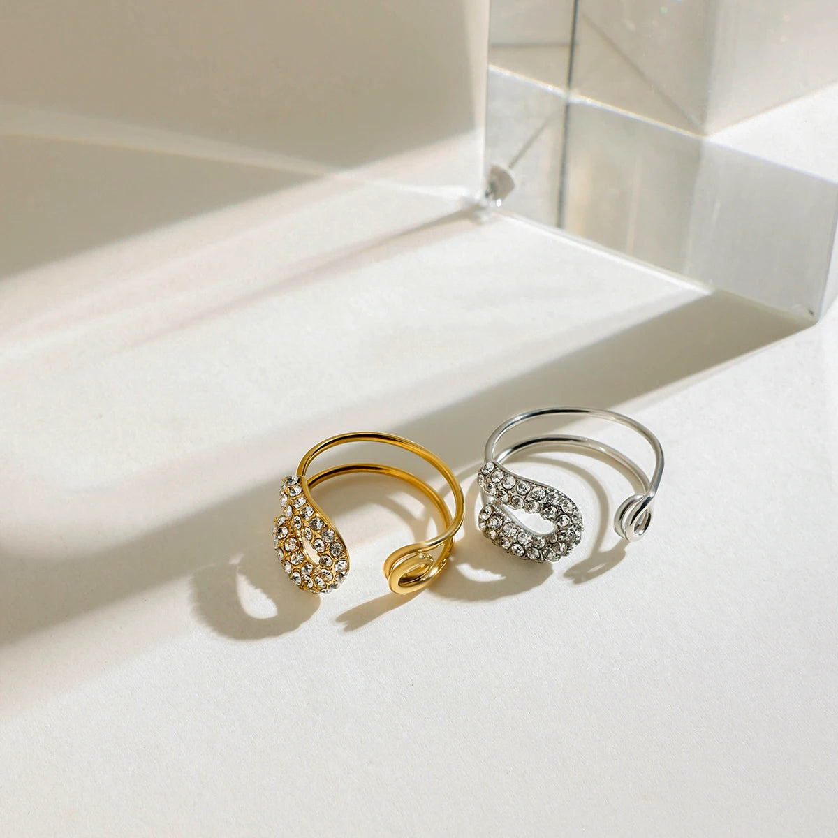 Rhinestone Paper Clip Ring