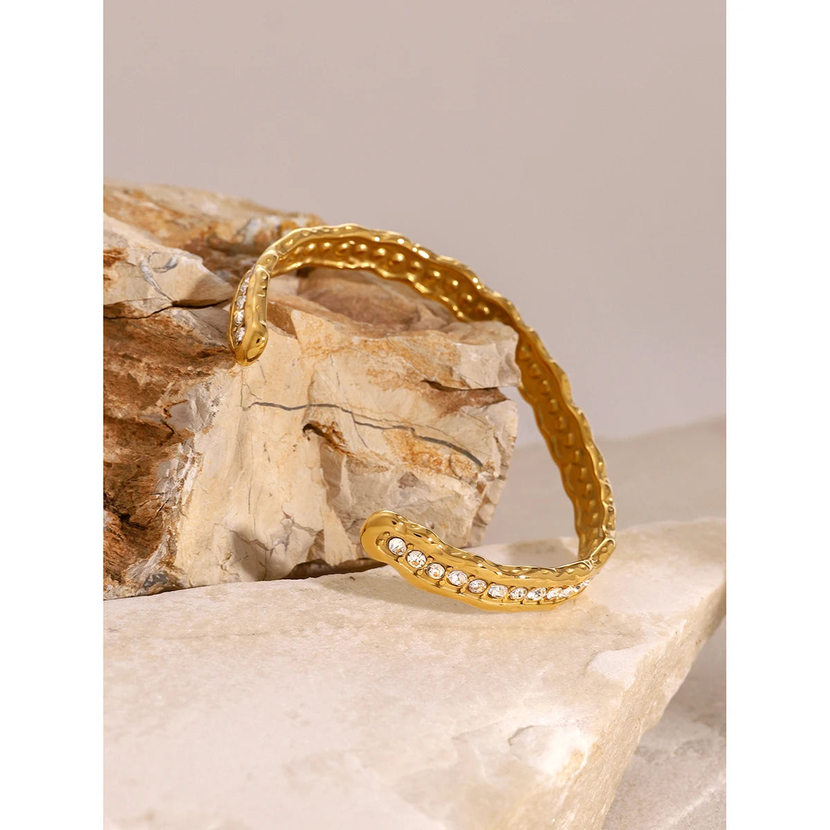 White Rhinestone Wave Bracelet