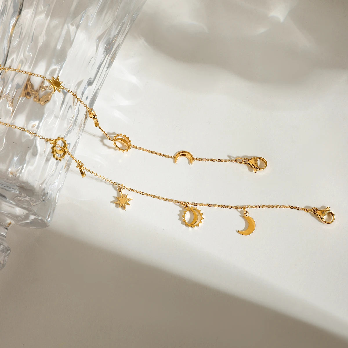 Vintage Star Moon Pendant Bracelet