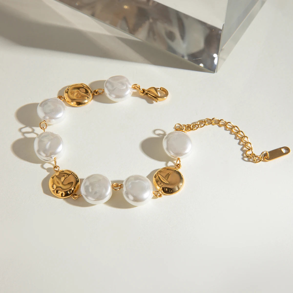 Coin Pearl Charm Bracelet