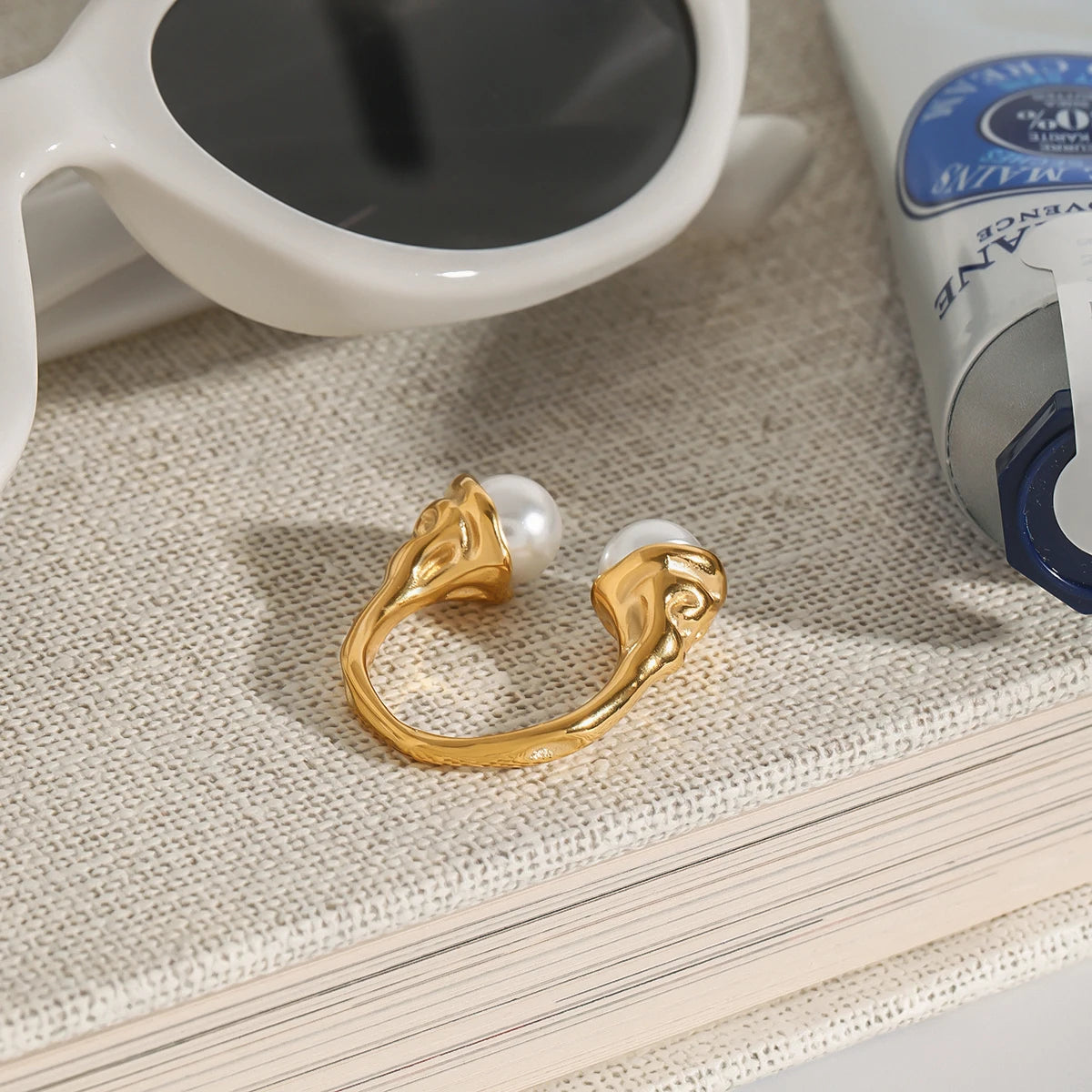 Pearl Inlaid Hammer Ring