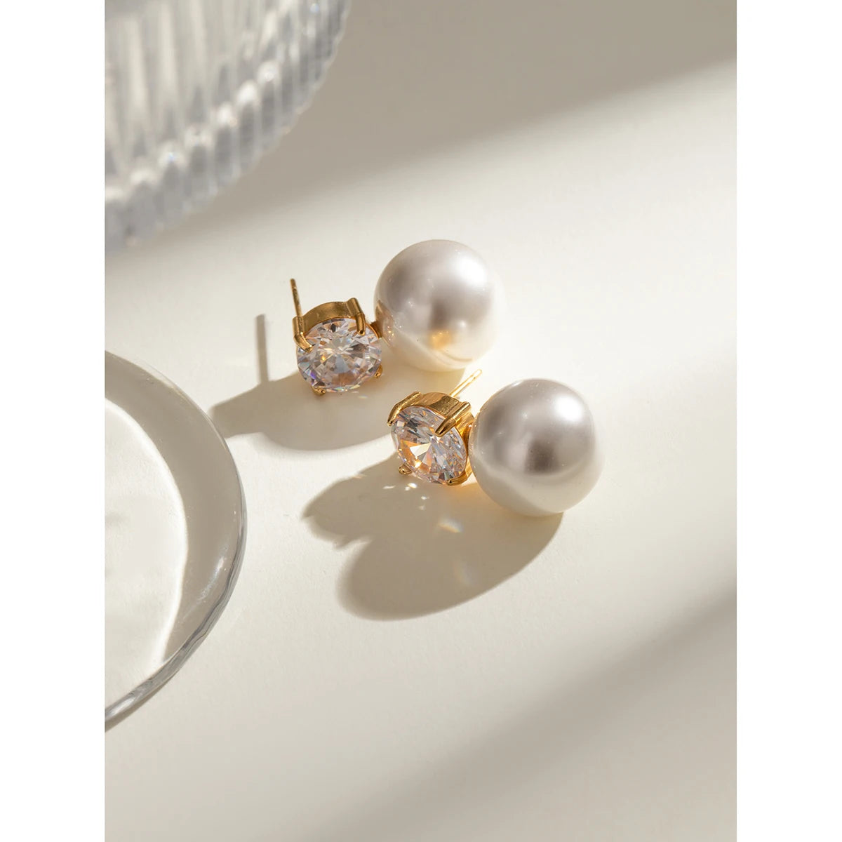 Signature Pearl And Zircon Earrings
