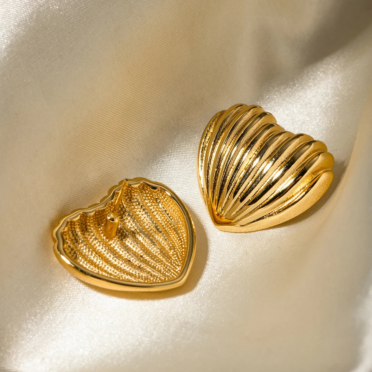 Striped Love Heart Earrings