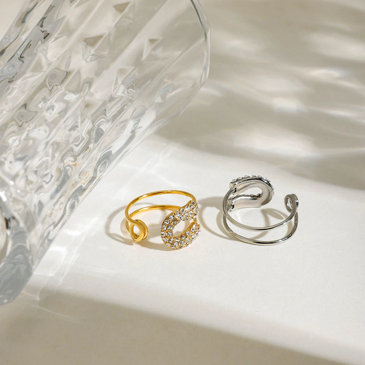 Rhinestone Paper Clip Ring