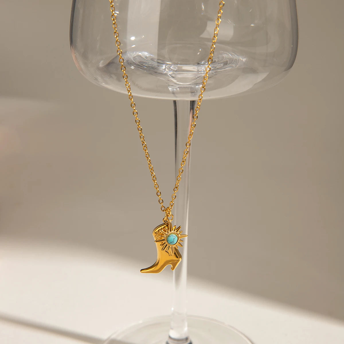 Cowboy Boot Pendant Necklace