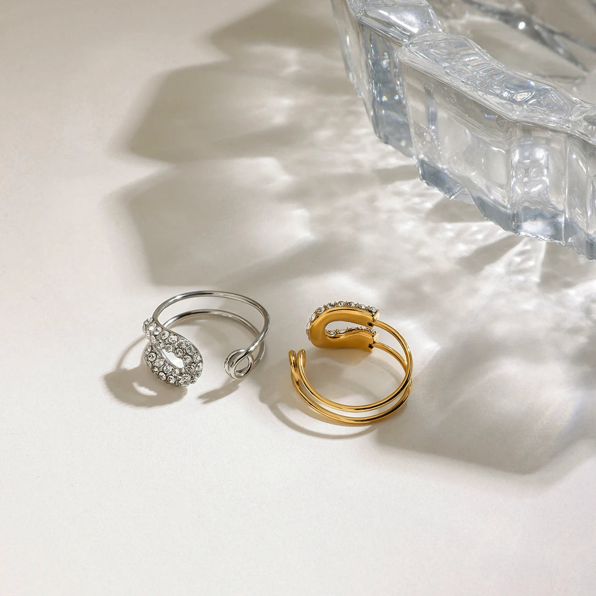 Rhinestone Paper Clip Ring