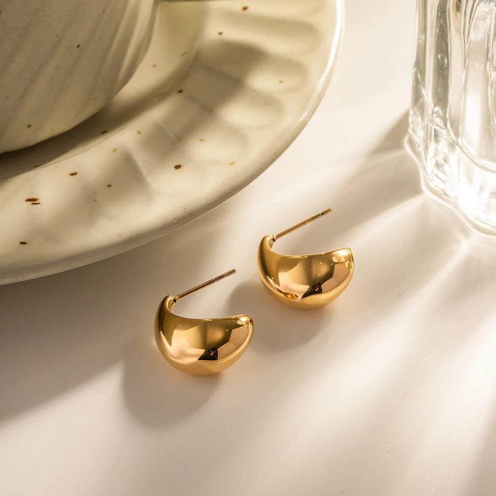 Gold Bean Earrings