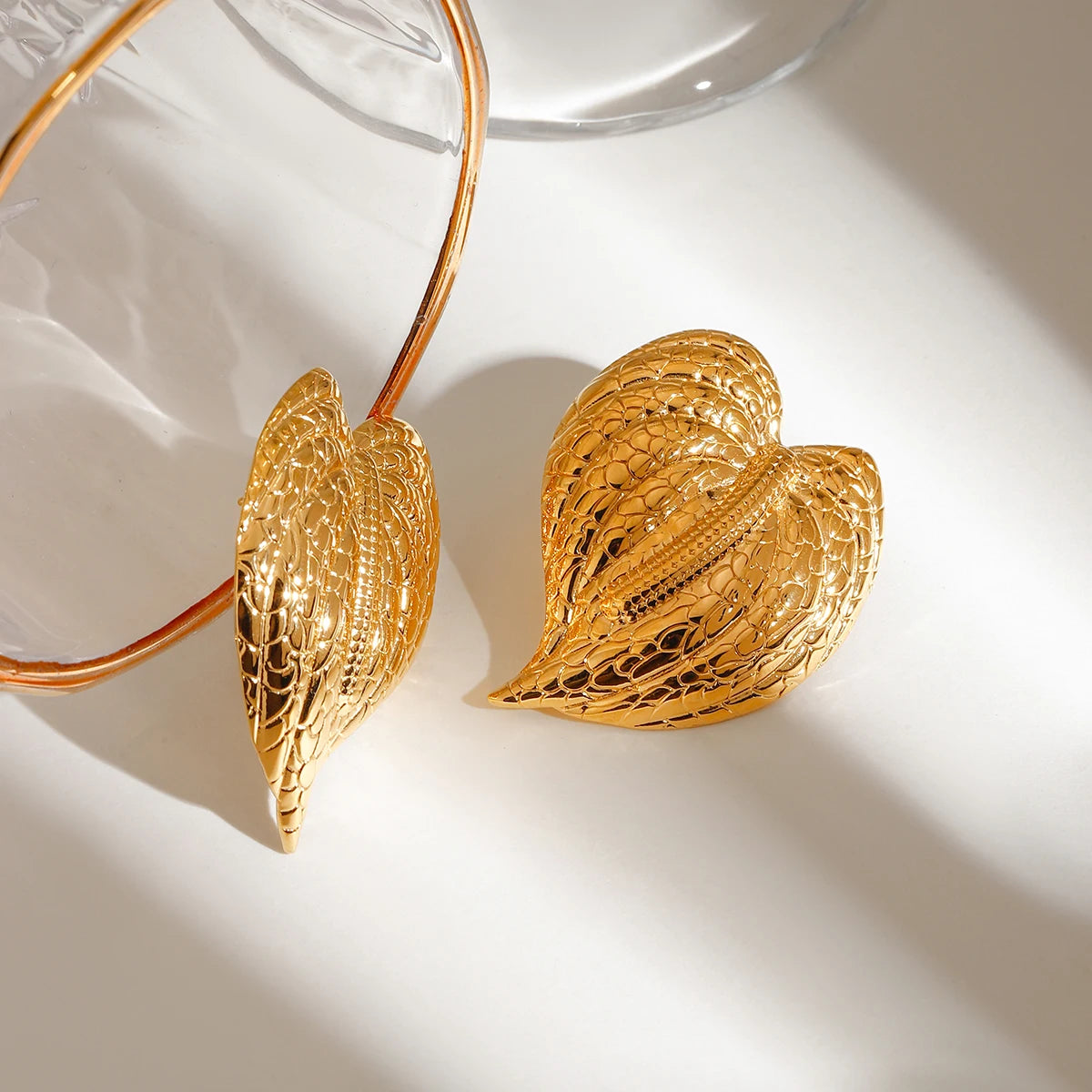Hammered Leaf Earring
