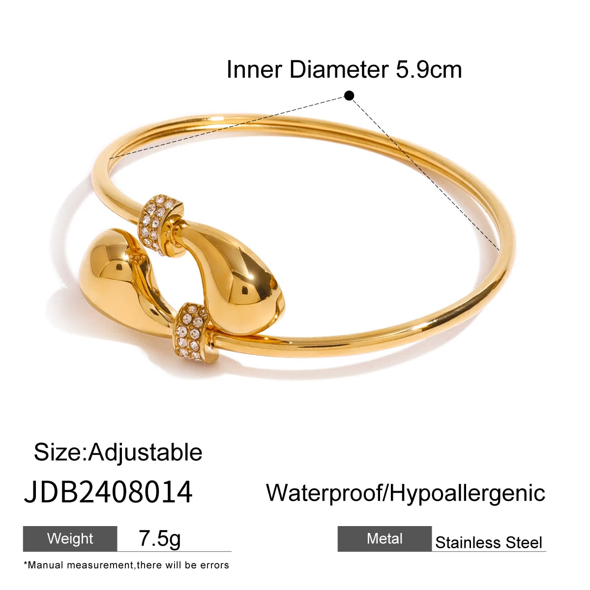 Gold Double Droplet Bracelet