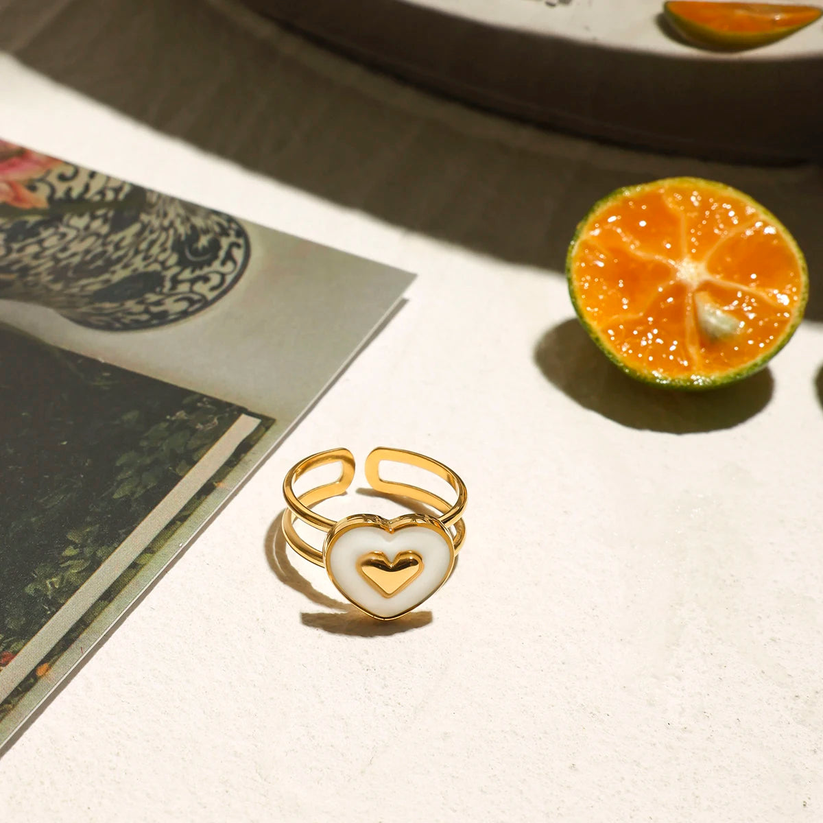 Oil Drop Heart Ring