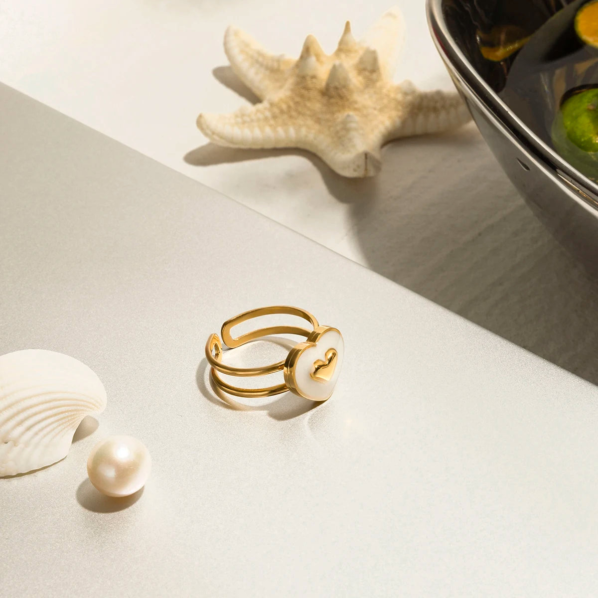 Oil Drop Heart Ring