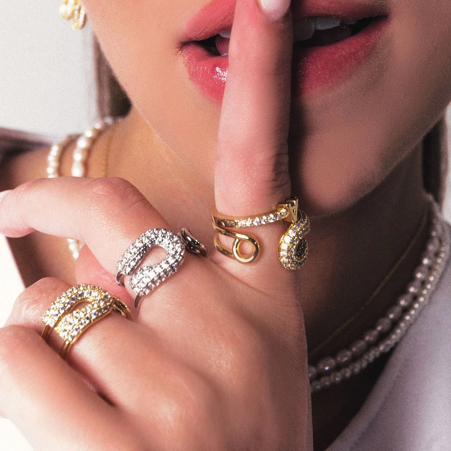 Rhinestone Paper Clip Ring