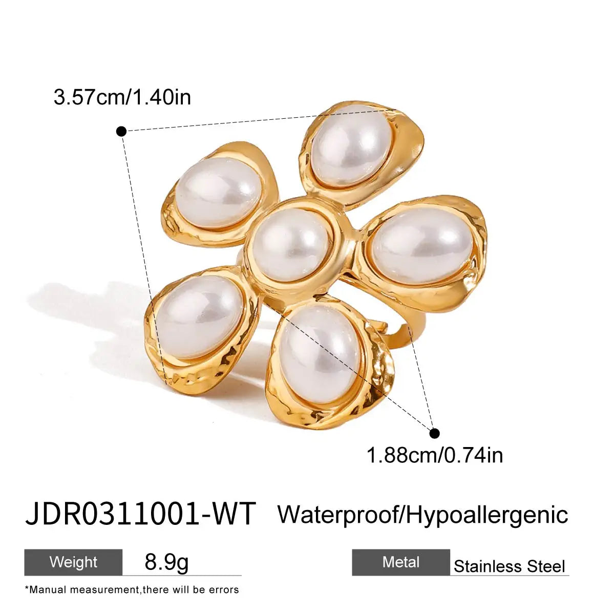 Imitation Pearl Flower Ring