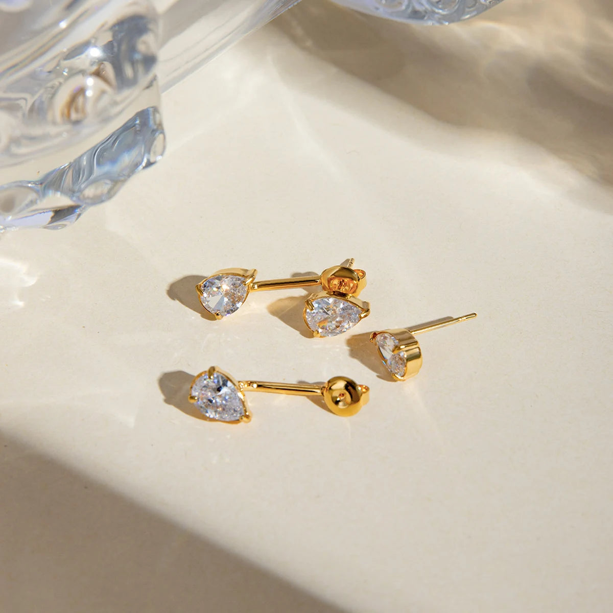 Water Drop Shaped Zircon Earrings